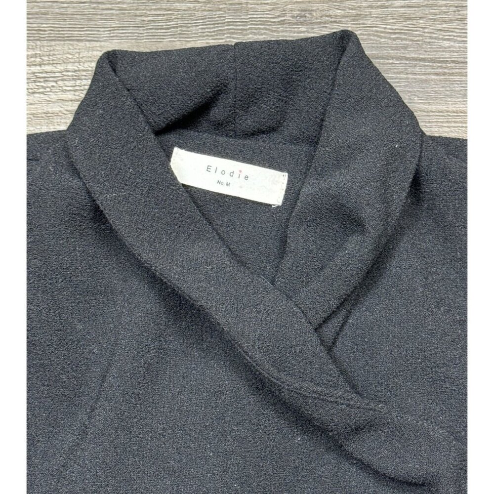 Elodie Womens Size M Black Shacket Asymmetrical Zip Front Jacket Blazer - Picture 8 of 16